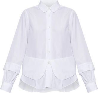 Comme Des Gar&ccedil;ons Gekreukeld Shirt - Dames - Overhemden - Wit - XS - Katoen - Overhemden