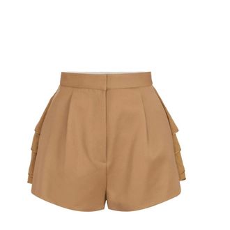 Elisabetta Franchi Dames, Korte broeken, Beige, Maat: S Gabardine