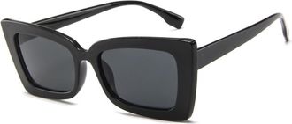 Generic Square Small Frame Womens Street Photography Sunglasses Mens Commuting Vacation Sun Glasses(Black)