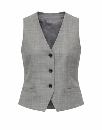 Nine In The Morning Iron Ariele Tailored Wool-Blend V-Neck Vest
