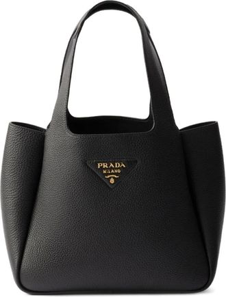 Prada Borsa tote piccola in pelle - Nero
