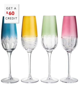 Waterford Set Of 4 Mixology Color Flutes With $60 Credit