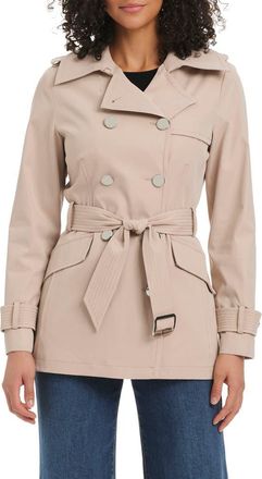 Kate Spade New York belted double breasted trench coat in Soft Taupe at Nordstrom, Size X-Large