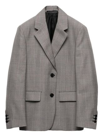 Prada checked notched-lapel blazer - women - Fabric - 40 - Grey