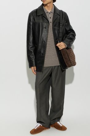 Bottega Veneta Wool Cargo Trousers, Mens, Grey