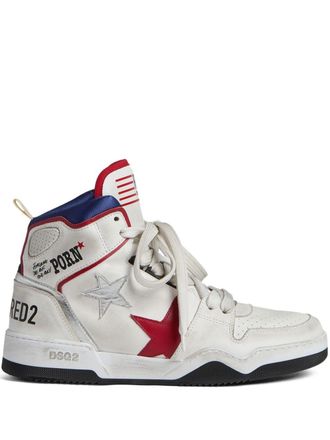 Dsquared2 logo-print high-top sneakers - White