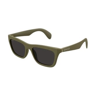 Gucci Rechthoekige Zonnebril - Heren - Zonnebrillen - Groen - 53 MM - Accessoires