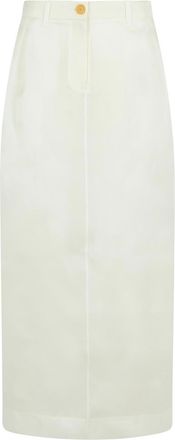 Khaite Lucian White Silk Skirt