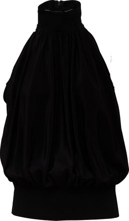 Sportmax Piovra High-Collared Sleeveless Silk Top