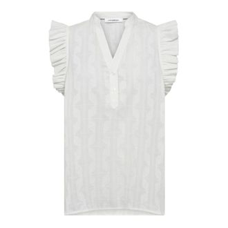 Co'Couture Dames, Blouses & Shirts, Wit, Maat: XS Katoen