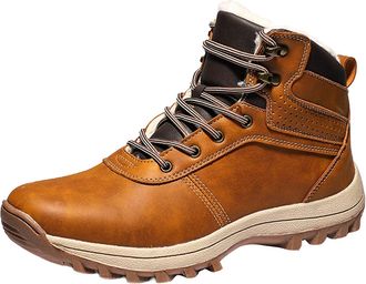 Generic Winter Boots Mens Snow Boots Mens Ankle Boots Winter Boots Non-Slip Lace-Up Ankle Boots No Hiking Shoes Outdoor Shoes Winter for Hiking Work Camping, 