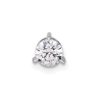 Diamond2Deal 14k White Gold 1/2 Ct Lab Grown Diamond Chain Slide Pendant