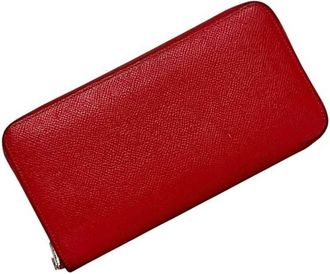 Herm&egrave;s Red Color Leather Epsom Leather Long Wallet (Bi-Fold) (Pre-Owned)
