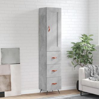 Berkfield Home Highboard Concrete Grey 34.5x34x180 cm Engineered Wood