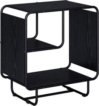 vidaXL Aparador Roble Negro 60 X 37.5 X 64.5 Cm Madera De Ingenier&iacute;a Vidaxl