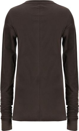 Rick Owens Stretch Cotton Crewneck T-Shirt - Brown
