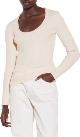 Sandro Cable Knit Sweater in Light Beige at Nordstrom, Size 1