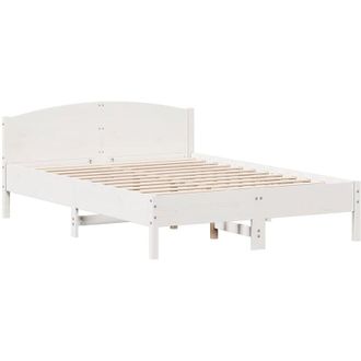 vidaXL Vidaxl - Bed Frame without Mattress White 150x200 cm King Size Solid Wood Pine