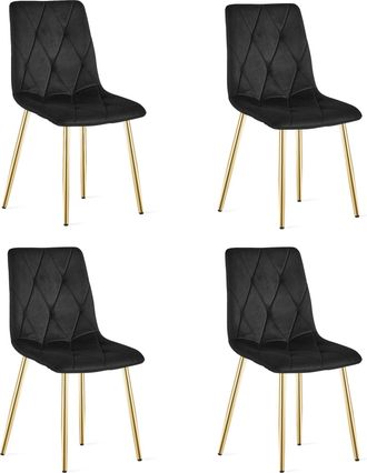 OEM Silla Libra - Terciopelo Negro / Patas Doradas X 4