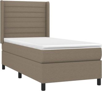 vidaXL Cama Box Spring Con Colch&oacute;n Tela Gris Taupe 80x200 Cm Vidaxl