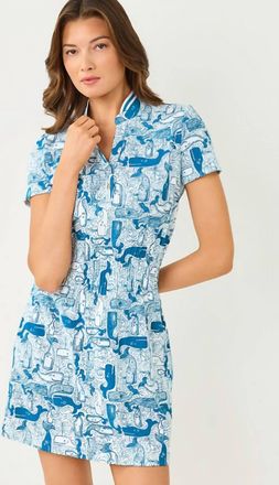 Lilly Pulitzer Love Upf 50+ Active Dress In Nassau Blue Thar She Blows