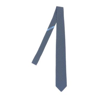 Ferragamo Corbata Gancini de Seda - Accessories - Hombre - Azul - ONE SIZE