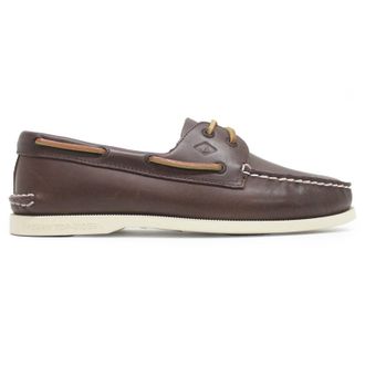 Sperry Top-Sider Authentic Original 2-Eye Full Grain Leather Mens Boat Shoes - Brown Primary Multi Multi Bru - Size:UK 10.5