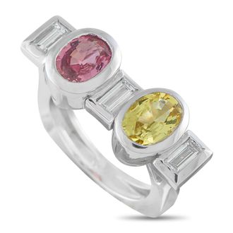 Luxury Bazaar Platinum 0.66ct Diamond and Sapphire Ring MF36-050726