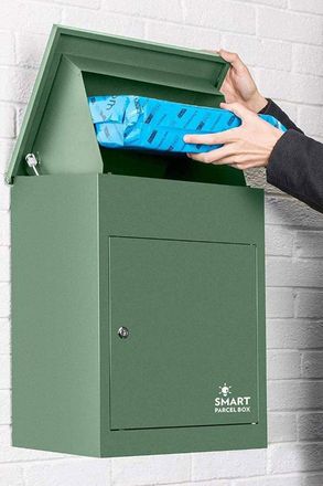 Homescapes Smart Parcel Box Medium Front Access Secure Delivery Box in Green