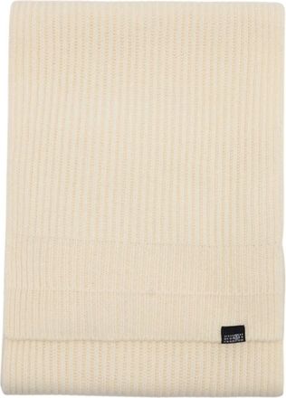 Maison Margiela Unisex Ribbed Wool Scarf White