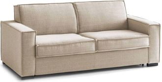 Dmora Talamo Italia - Divano letto 3 posti Adalberto, Sofà Soggiorno con apertura girevole, Tessuto imbottito, Braccioli slim, 100% Made in Italy, Cm