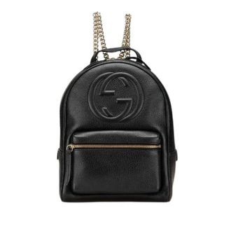 Gucci Pre-owned Backpacks, female, Black, Size: ONE SIZE Pre-owned Leather Backpack