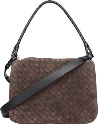 Bottega Veneta Herens Schoudertassen Su&egrave;de Bruin/Donker Chocolade
