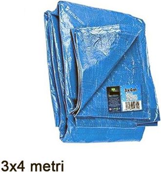 Trade Shop Trade Shop - Telo Impermeabile Copritutto 3x4mt Telone N Polietilene Colore Blu Per Auto Moto