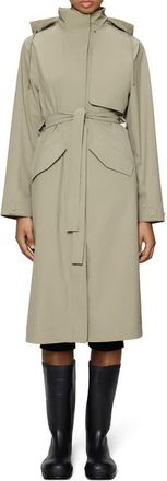 Rains Suva Waterproof Hard Shell Rain Coat with Removable Hood in Beige at Nordstrom, Size X-Large