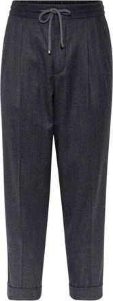 Brunello Cucinelli Broeken, Heren, Grijs, 2Xl, Wol, Elastische Koordwolbroek Grijs