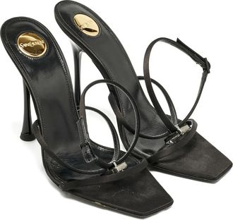 Saint Laurent Sandali Harlow a punta aperta - Nero