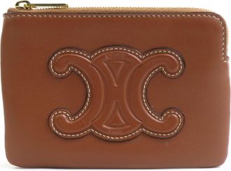 Celine Brown Leather Coin Purse/Coin Case (Pre-Owned)