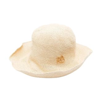 Ruslan Baginskiy Hats, female, Beige, Size: ONE SIZE Woven Straw Bucket Hat