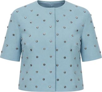Dolce & Gabbana Woven Jacket - Dames - Zomerjassen - Blauw - M - Polyester - Jassen