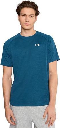 Under Armour Tech Textured Short Sleeve T-Shirt Mens Workout Wham Blue/White : 2XL