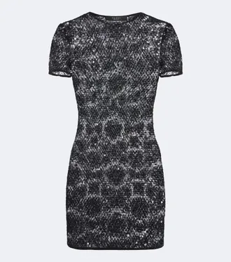 Gucci Sequined floral lace mini dress