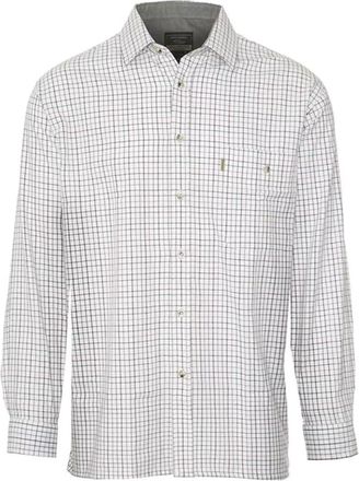 Champion Check Shirt Long Sleeve Chest Pocket Cord Collar Brushed Mens Ayr (UK, Alpha, 4XL, Regular, Regular, Green)