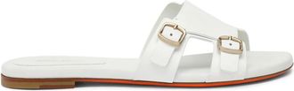 Santoni Didi Slide - Dames - Sandalen - Wit - 37 1/2 EU - Leer - Schoenen