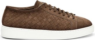 Santoni Sneaker in Pelle Scamosciata Intrecciata - - Shoes - Uomo - Marrone - 42 EU