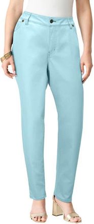 Roaman's Plus Size 24/7 Stretch Straight Leg Jean in Light Turq at Nordstrom, Size 44