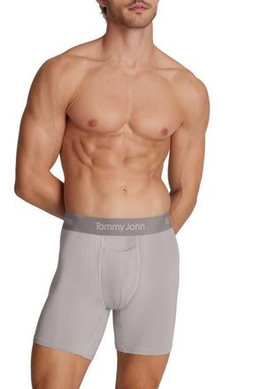 Tommy John Second Skin Luxe Rib 6-Inch Boxer Briefs in Ash at Nordstrom, Size Xx-Large