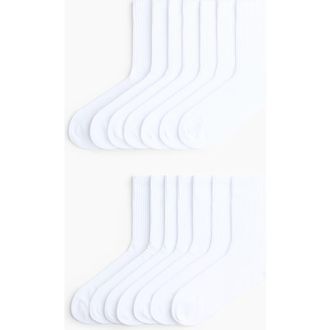 H&M 7-pack Sports Socks With Drymove in White at Nordstrom, Size Medium
