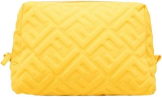 Fendi Pre-owned Embossed Nylon Pouch - Dames - Vintage Clutch - Geel - ONE Size - Nylon - Vintage