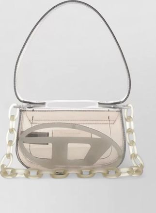 Diesel shoulder bag chain strap transparent top handle
